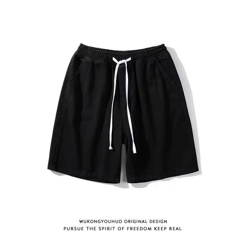 Men's American Style Denim Shorts Mid-Length Washed - Image 9