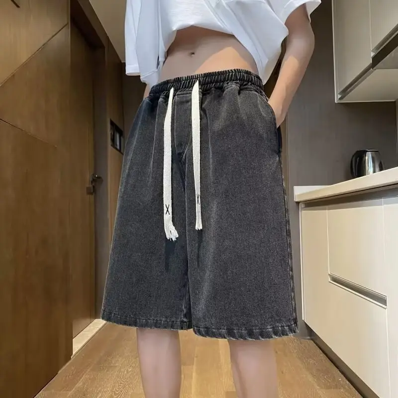 Men Japanese Washed Shorts Straight Leg Non-elastic Summer — feature 7