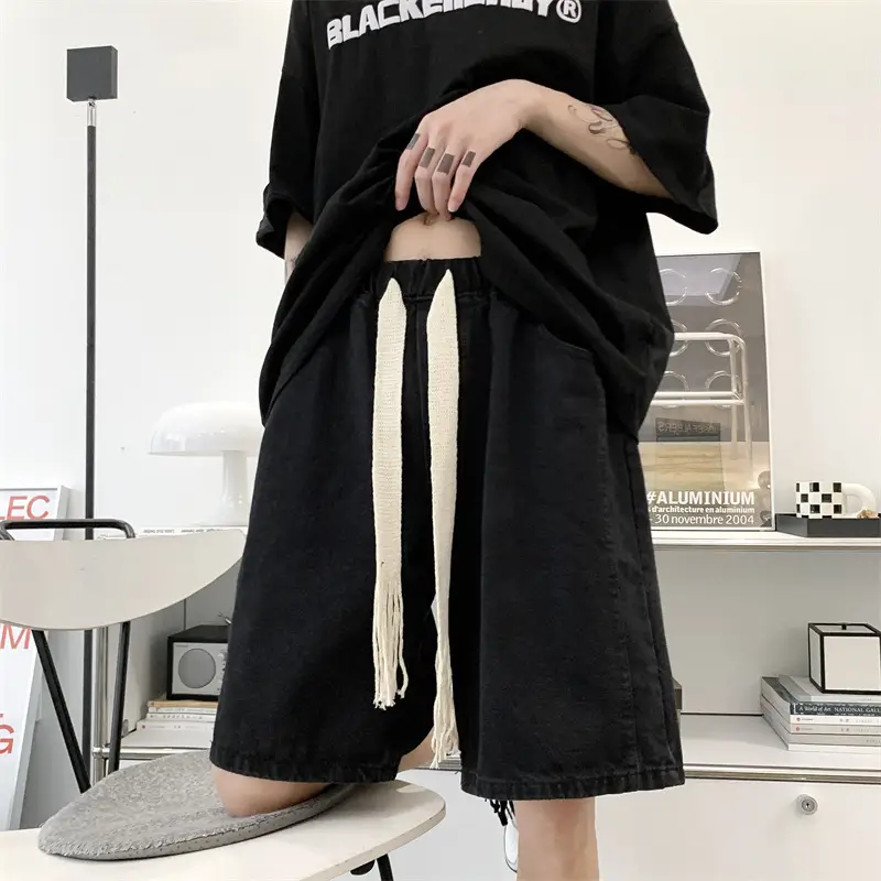 Men Japanese Washed Shorts Straight Leg Non-elastic Summer - Image 6