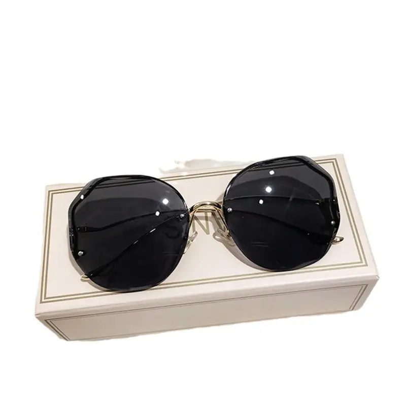 Women's Frameless Metal Sunglasses Multi-deformation Curved Mirror Legs - Image 13