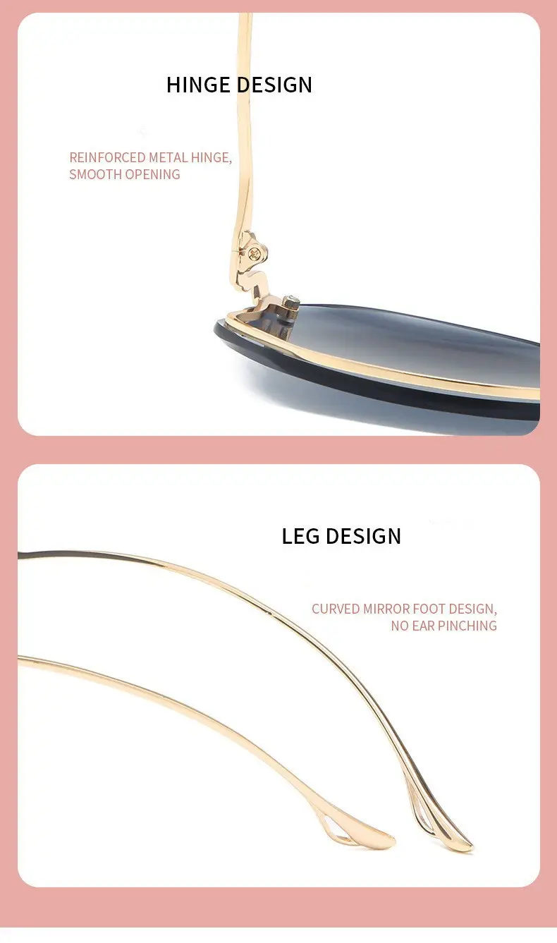 Women's Frameless Metal Sunglasses Multi-deformation Curved Mirror Legs β feature 14