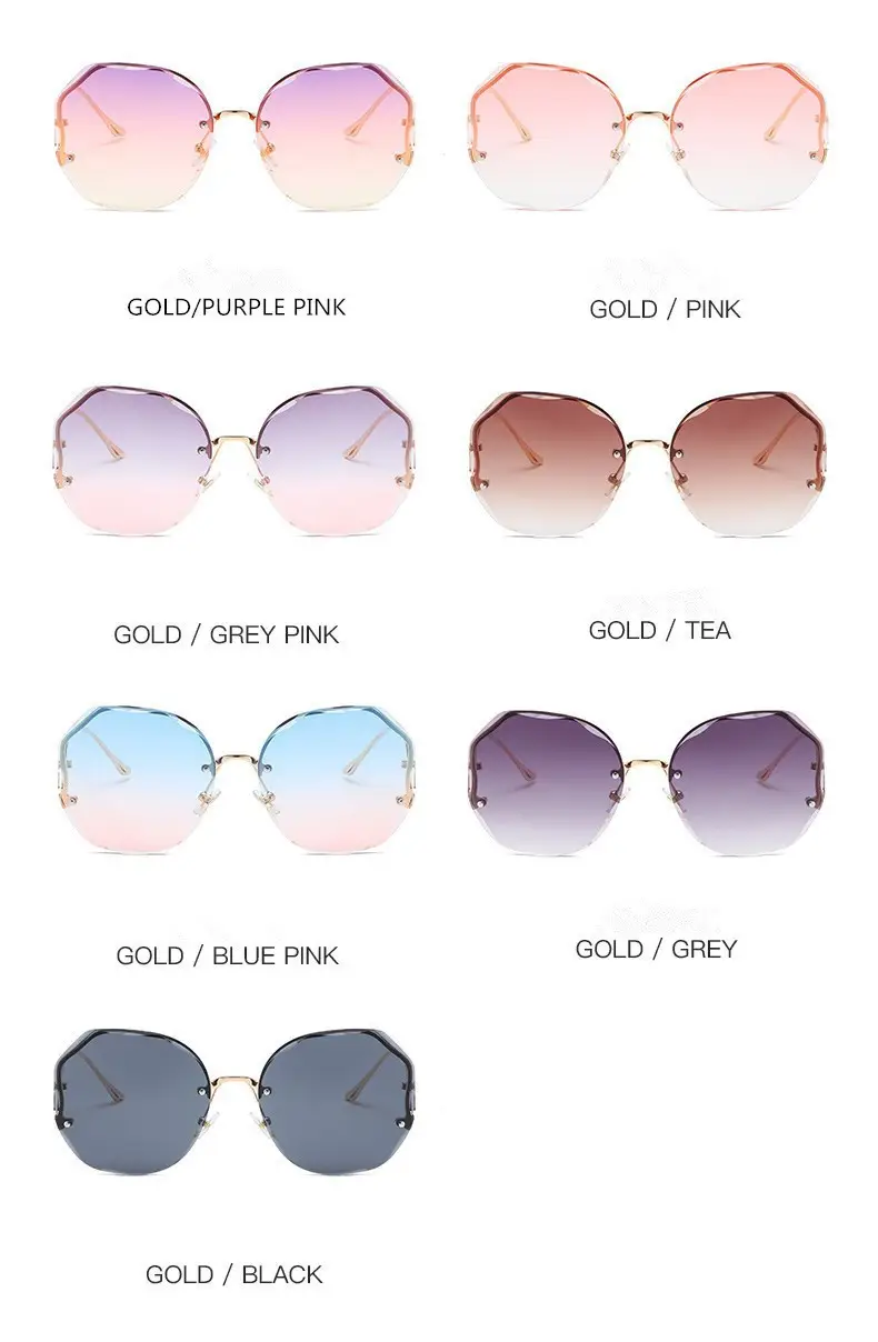 Women's Frameless Metal Sunglasses Multi-deformation Curved Mirror Legs β feature 6