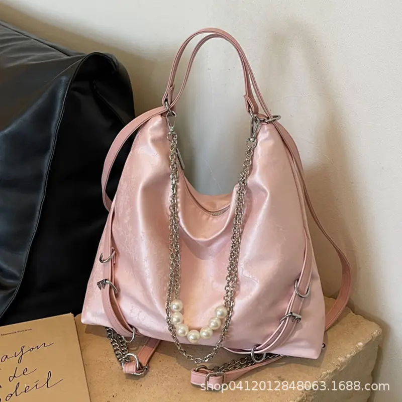 Pink Pearl Chain Shoulder Bag 2024 Large Capacity - Image 10