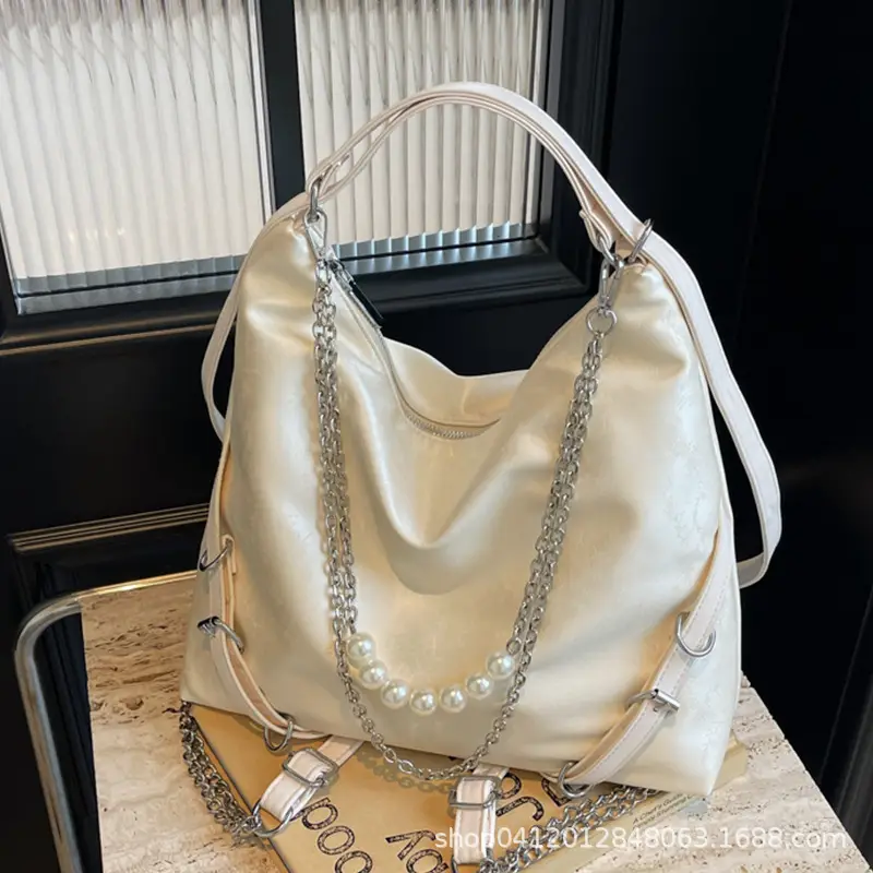 Pink Pearl Chain Shoulder Bag 2024 Large Capacity - Image 12