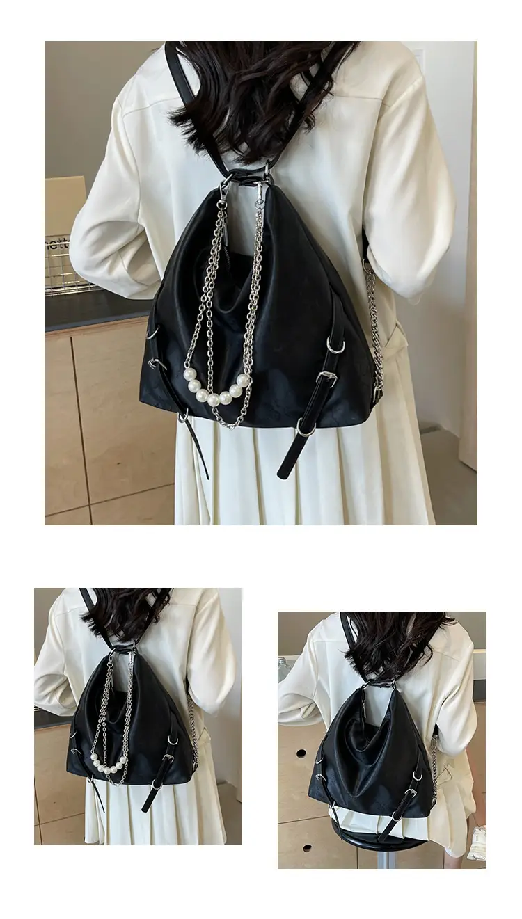 Pink Pearl Chain Shoulder Bag 2024 Large Capacity — feature 11