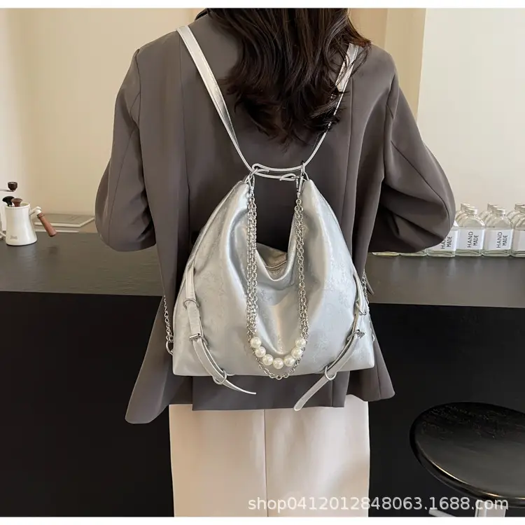 Pink Pearl Chain Shoulder Bag 2024 Large Capacity — feature 14