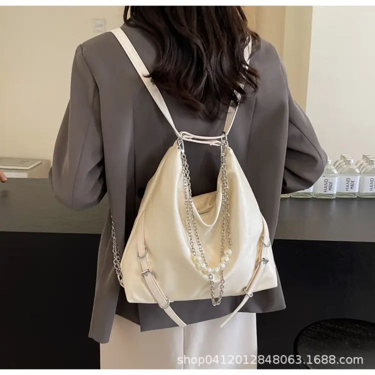 Pink Pearl Chain Shoulder Bag 2024 Large Capacity — feature 17