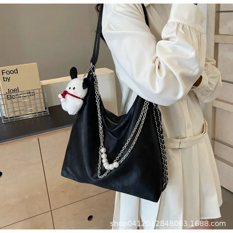 Pink Pearl Chain Shoulder Bag 2024 Large Capacity — feature 20