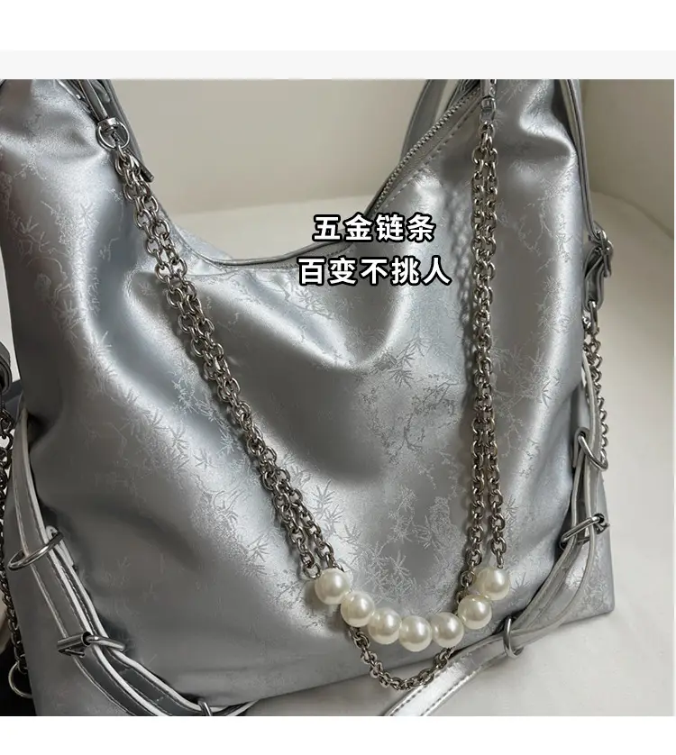 Pink Pearl Chain Shoulder Bag 2024 Large Capacity — feature 3