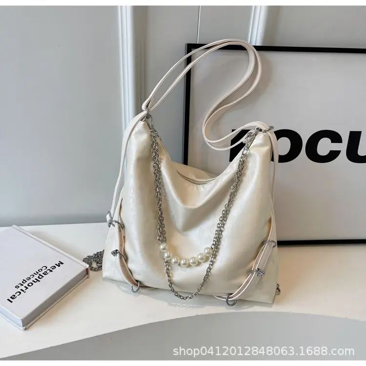 Pink Pearl Chain Shoulder Bag 2024 Large Capacity - Image 2