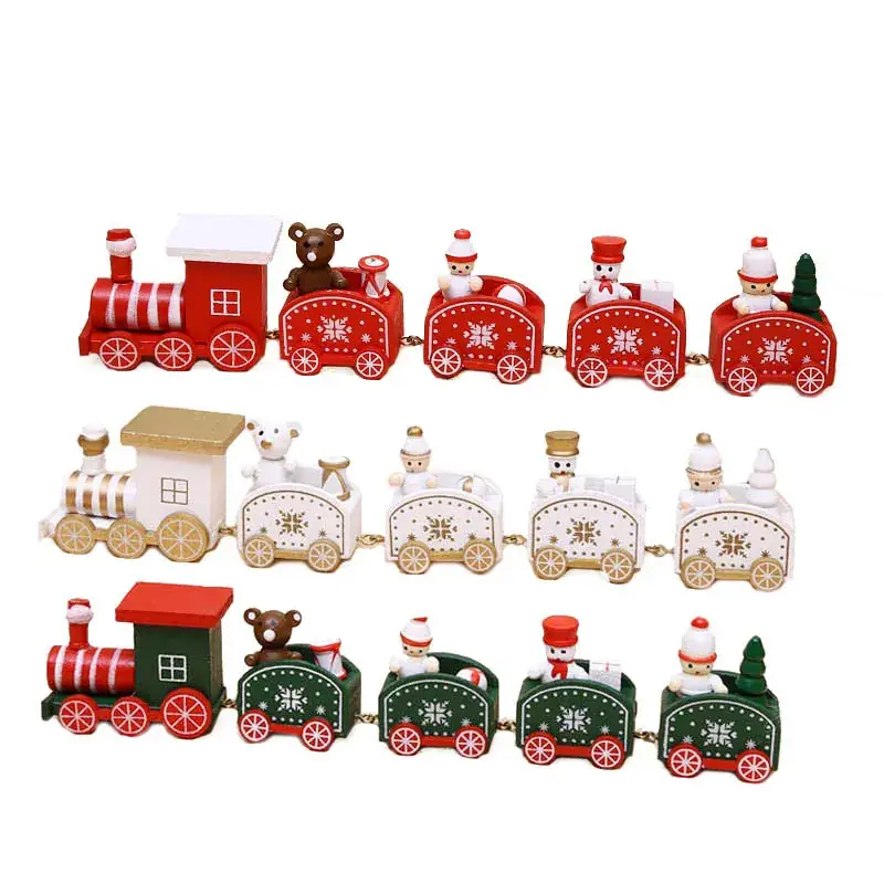 Christmas Wooden Christmas Train Decor for Kids