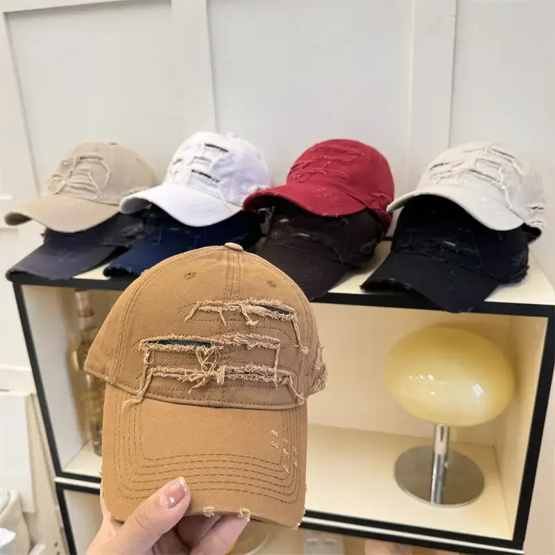 Men Old Ripped Notched Sunshade Cap - Image 9