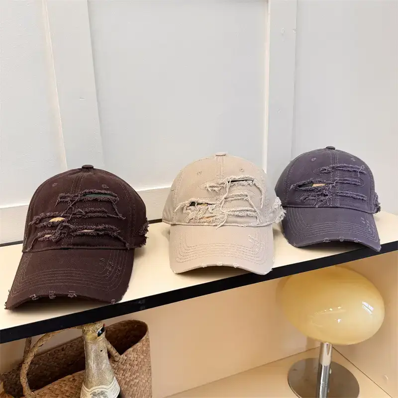 Men Old Ripped Notched Sunshade Cap - Image 11