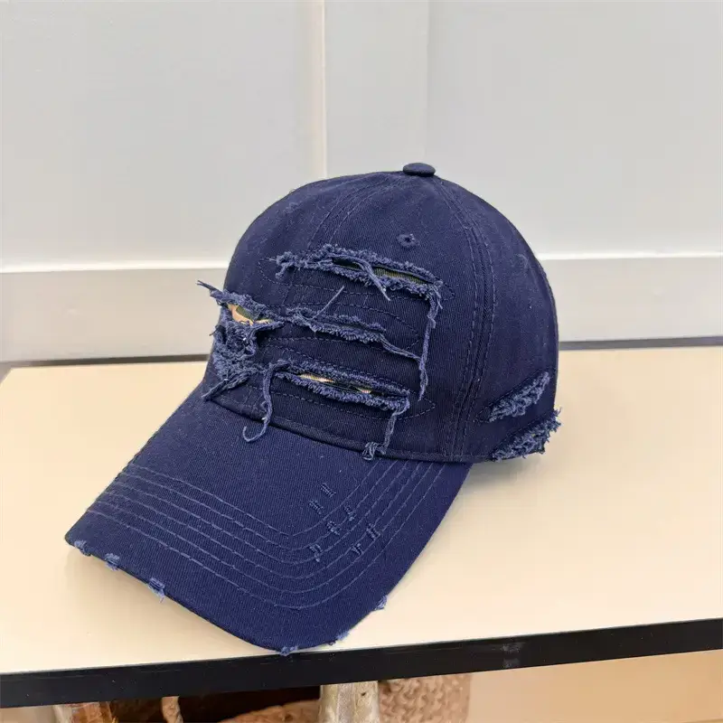 Men Old Ripped Notched Sunshade Cap - Image 2