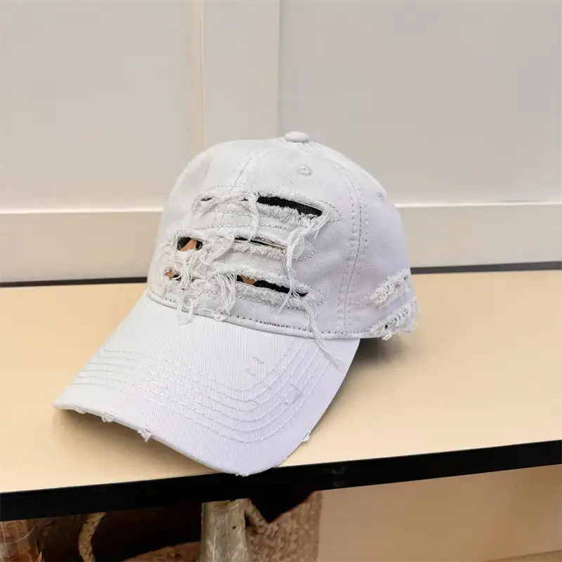 Men Old Ripped Notched Sunshade Cap - Image 3