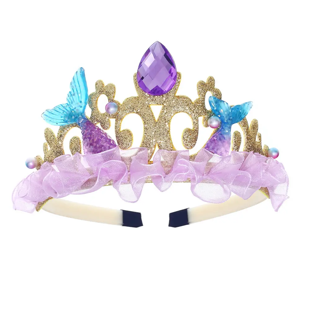Mermaid Pearl Crown & Necklace Set for Girls