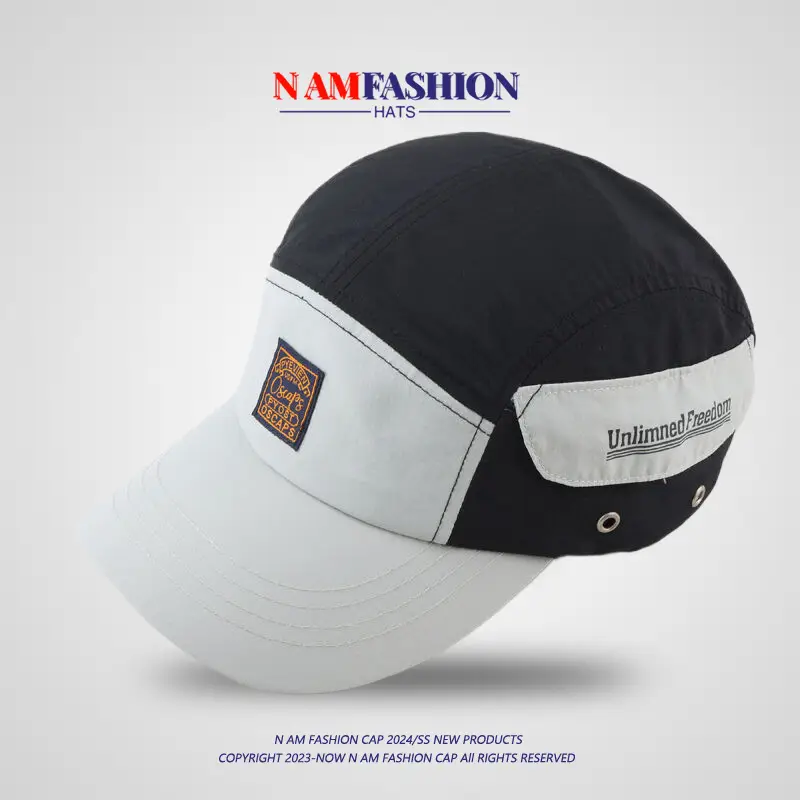 Men's Yellow White Baseball Cap with Duck Tongue Design - Image 9