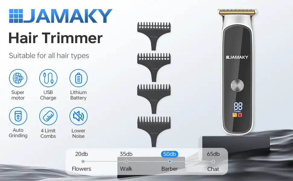 Jamaky 4-Limit Combs Electric Hair Clipper with Digital Display — feature 7