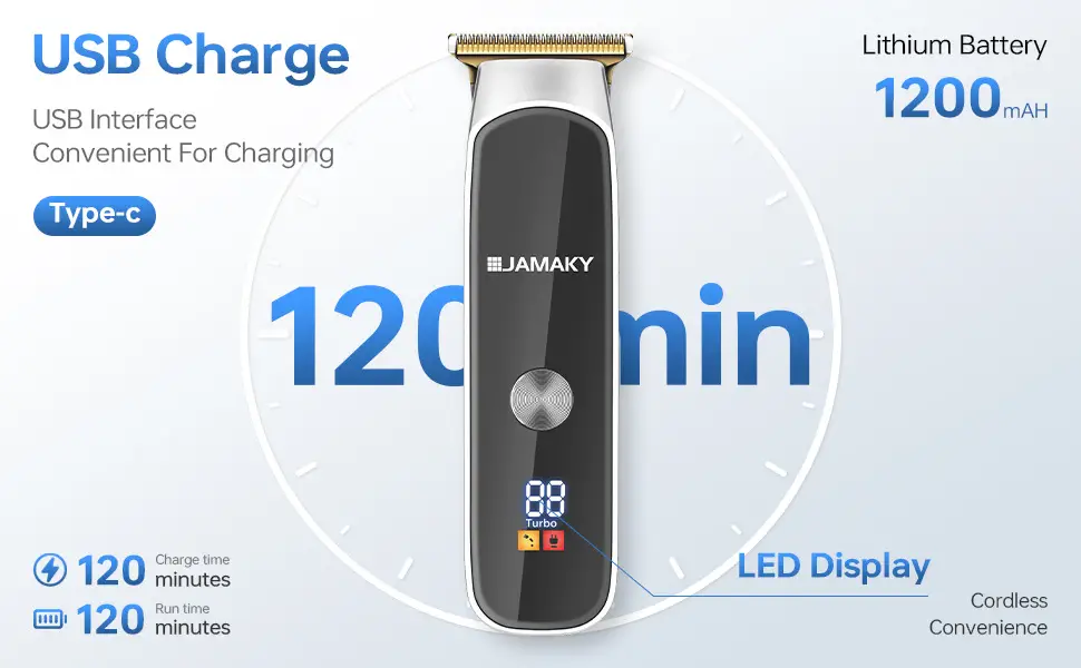 Jamaky 4-Limit Combs Electric Hair Clipper with Digital Display — feature 9