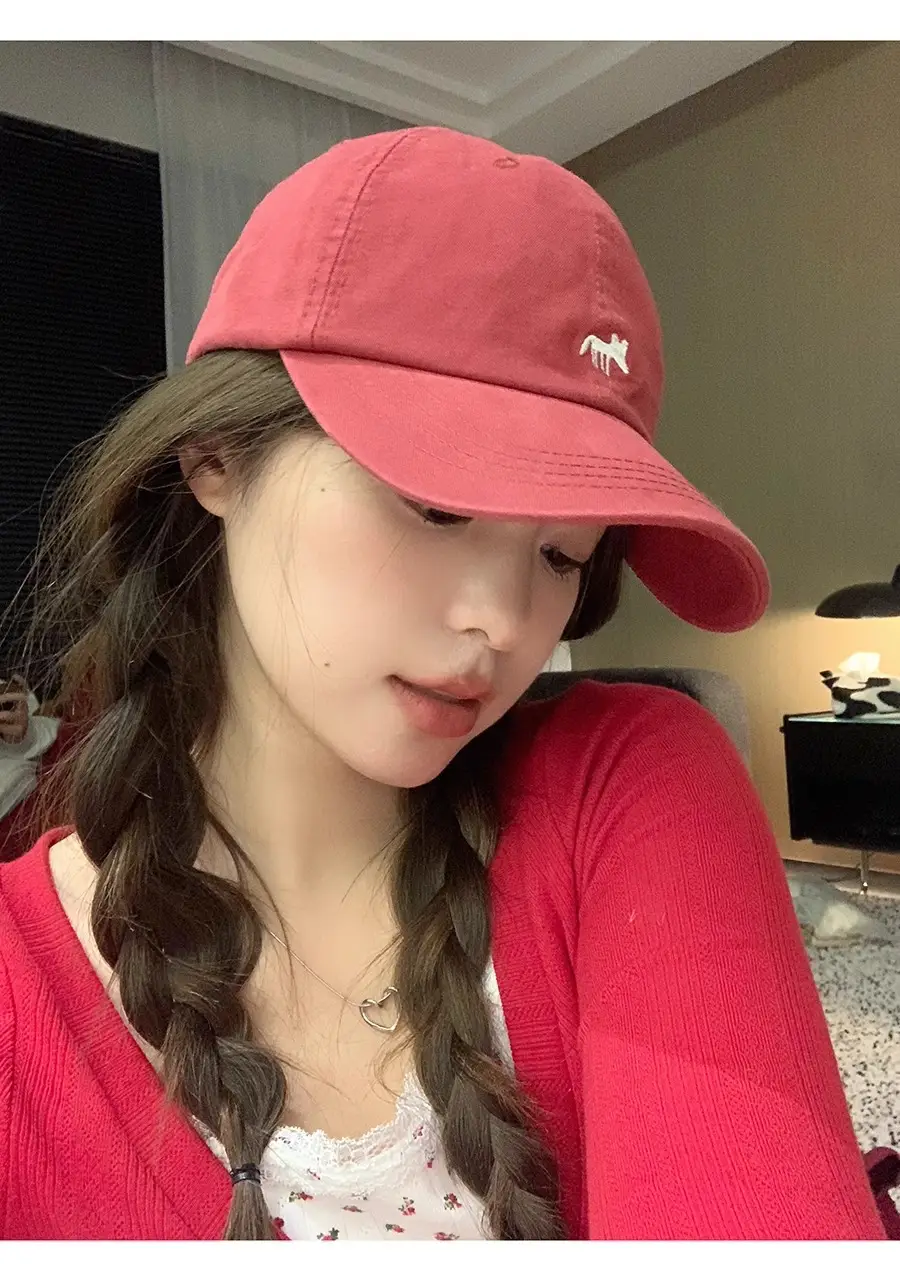 Japanese Embroidered Duckbill Cap for Women Beige — feature 11