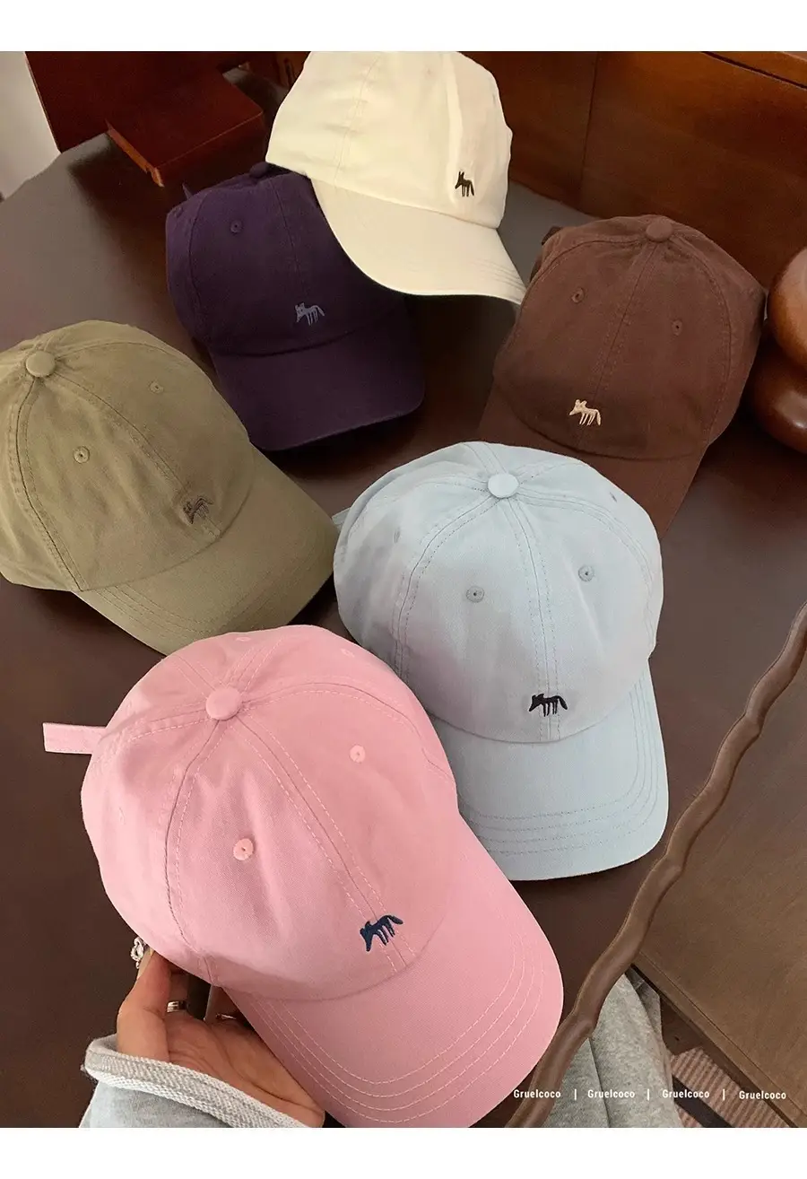 Japanese Embroidered Duckbill Cap for Women Beige — feature 12
