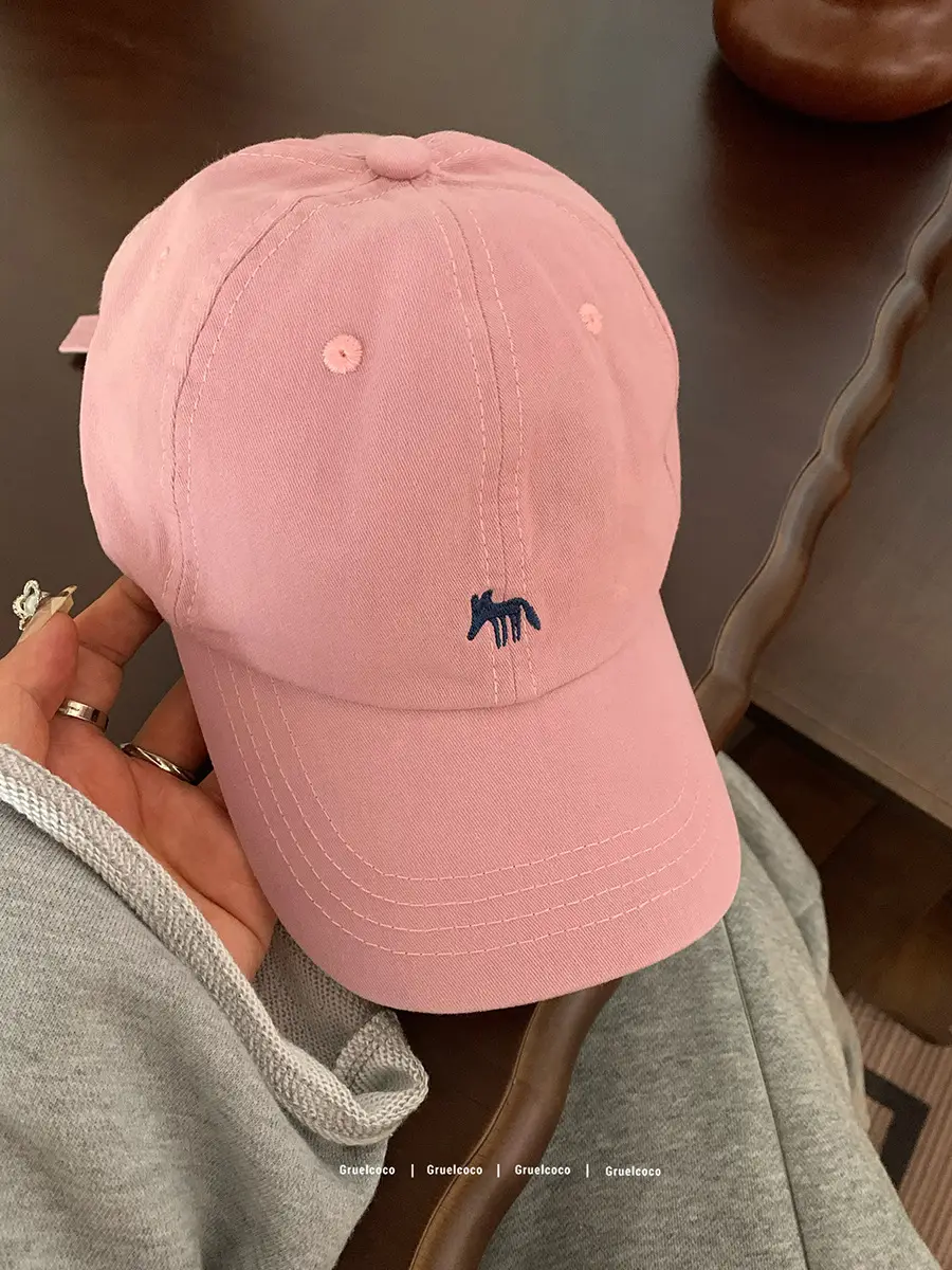 Japanese Embroidered Duckbill Cap for Women Beige - Image 3