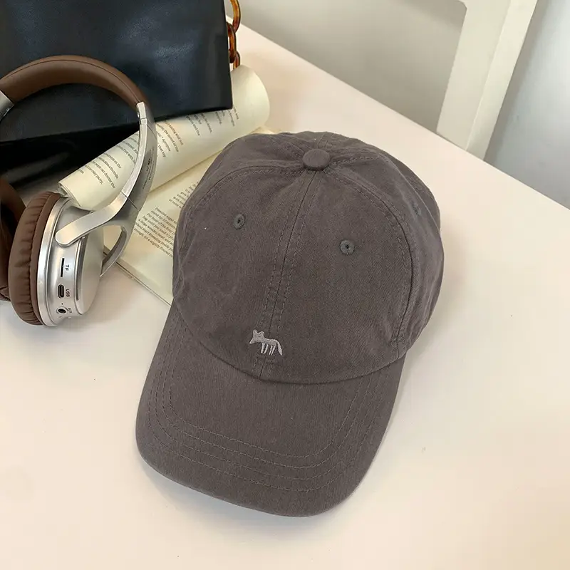 Japanese Embroidered Duckbill Cap for Women Beige - Image 6