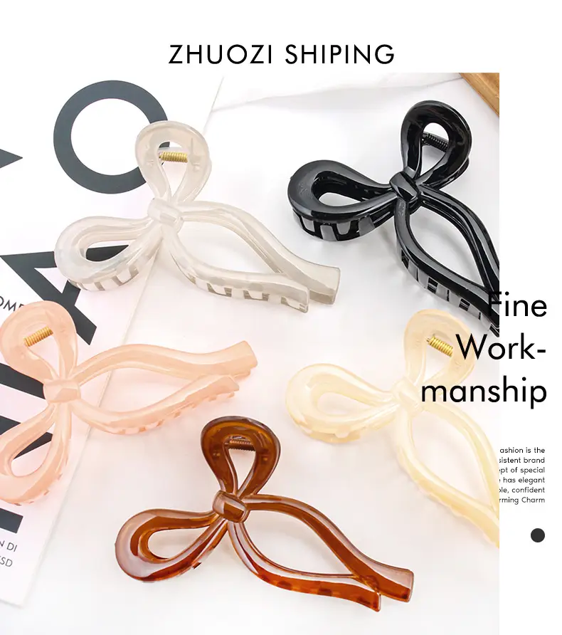 13cm Oversized Black Hair Clip for High Ponytail — feature 12