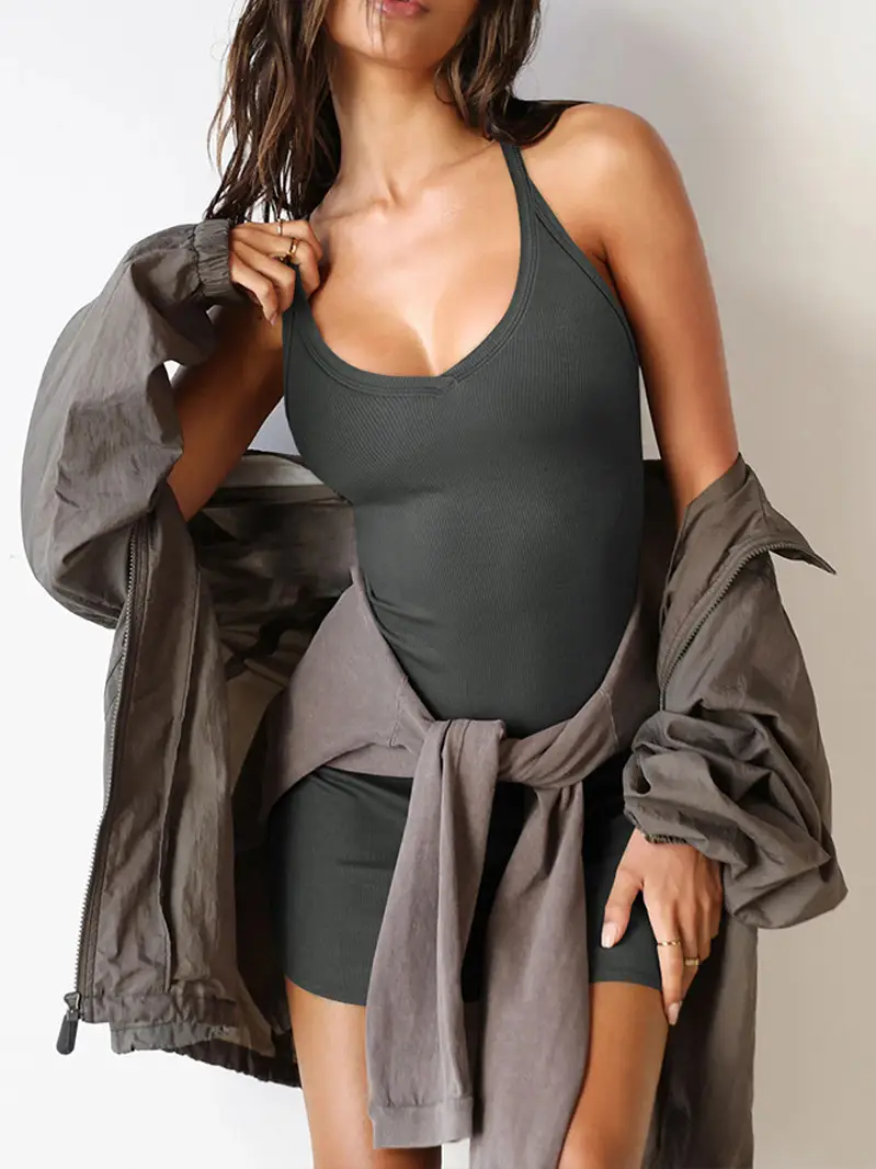 2026 Summer Strapless Bodycon Mini Skirt for Women Brown - Image 8