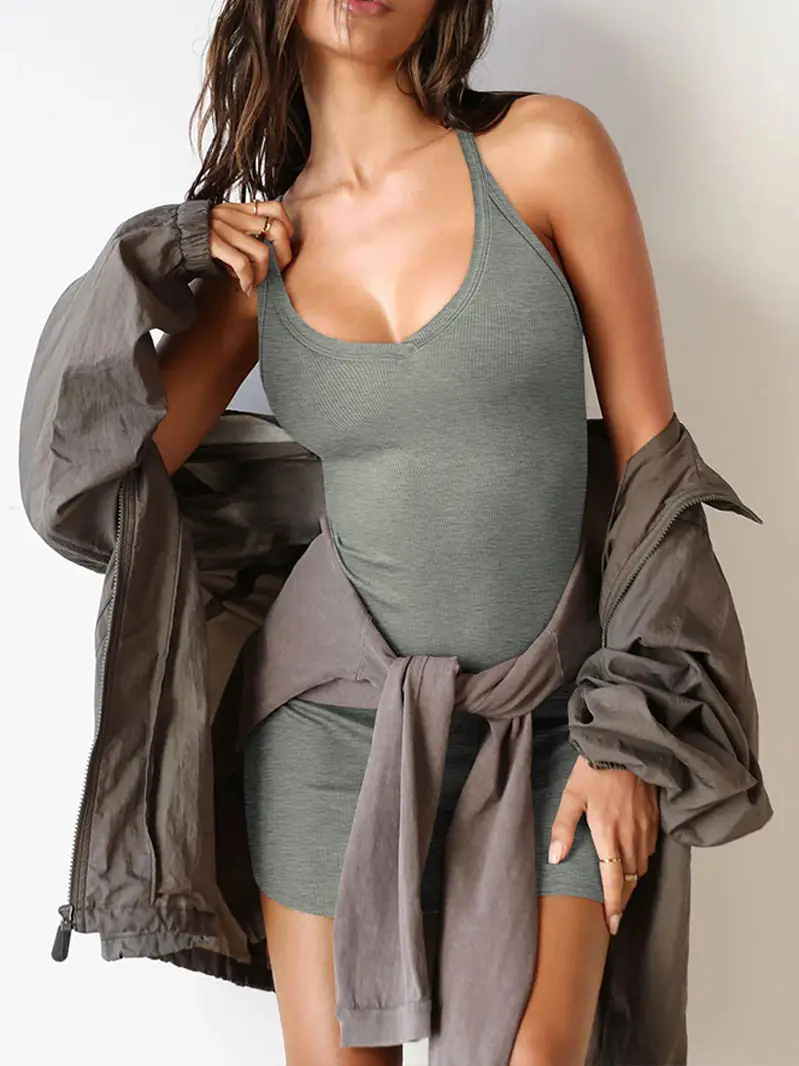 2026 Summer Strapless Bodycon Mini Skirt for Women Brown - Image 10
