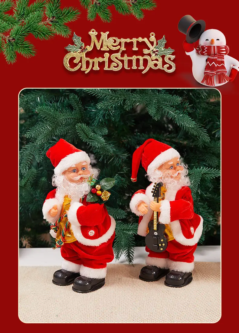 Santa Claus Electric Christmas Decorator with Antlers — feature 11