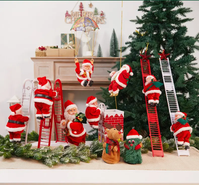 Santa Claus Electric Christmas Decorator with Antlers — feature 4