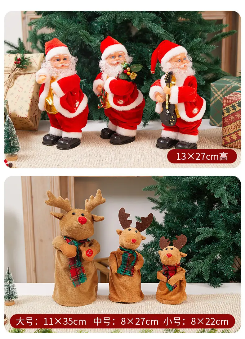 Santa Claus Electric Christmas Decorator with Antlers — feature 6