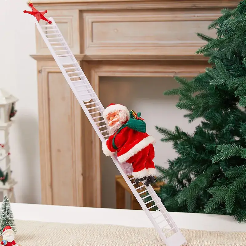 Santa Claus Electric Christmas Decorator with Antlers - Image 2