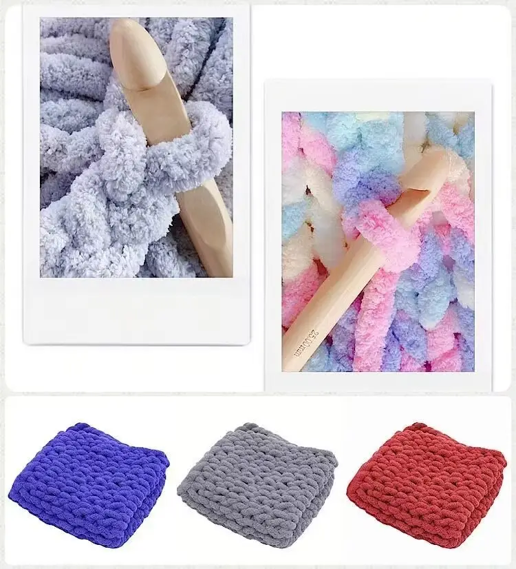 Thick ice line finger thick wool braided hat scarf line hand-woven blanket cat nest thick line manufacturers wholesale — feature 7