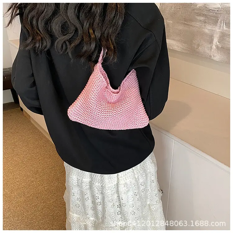 Summer Knitted Underarm Bag 2024 Cotton Woven Shoulder — feature 11