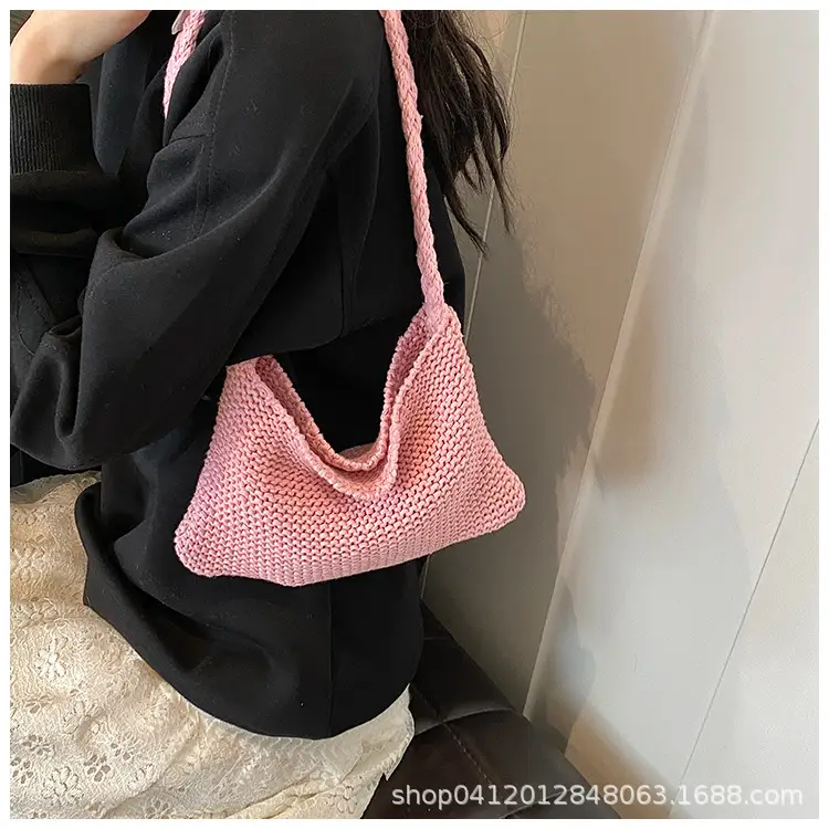 Summer Knitted Underarm Bag 2024 Cotton Woven Shoulder — feature 12