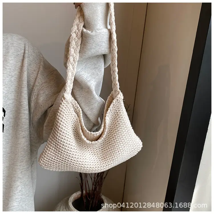 Summer Knitted Underarm Bag 2024 Cotton Woven Shoulder — feature 13