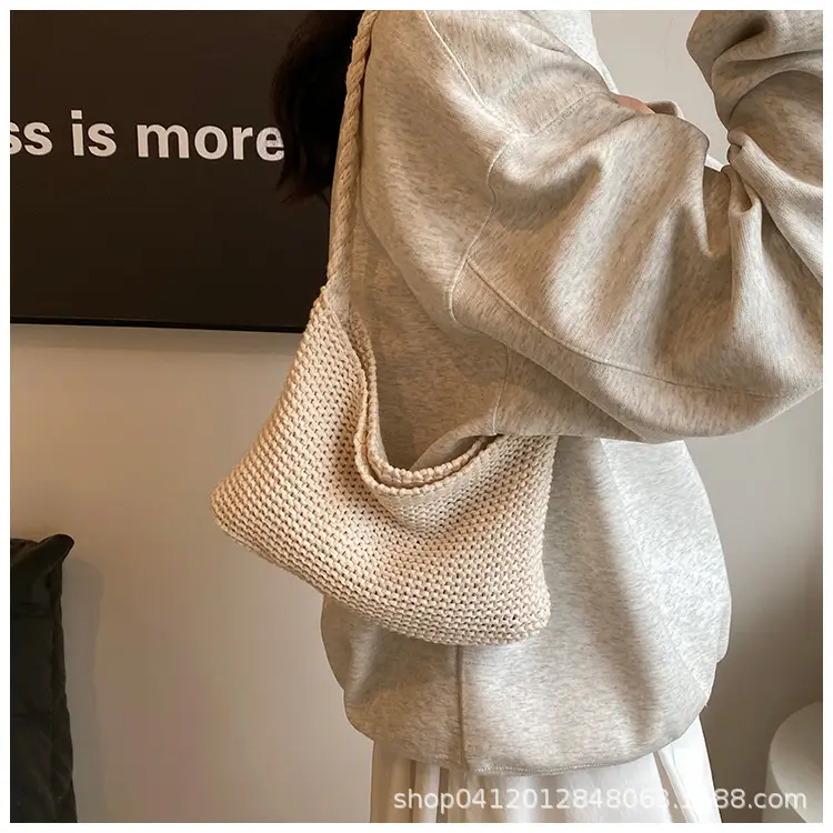 Summer Knitted Underarm Bag 2024 Cotton Woven Shoulder — feature 15