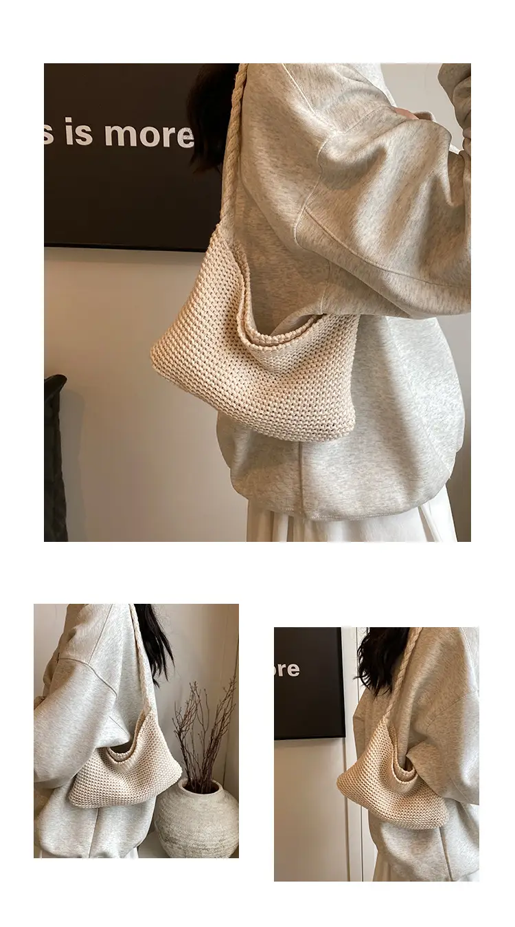 Summer Knitted Underarm Bag 2024 Cotton Woven Shoulder — feature 4