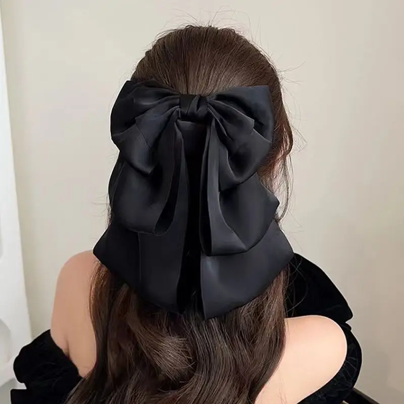 French Satin Oversized Bow Hairpin for Women - Image 19