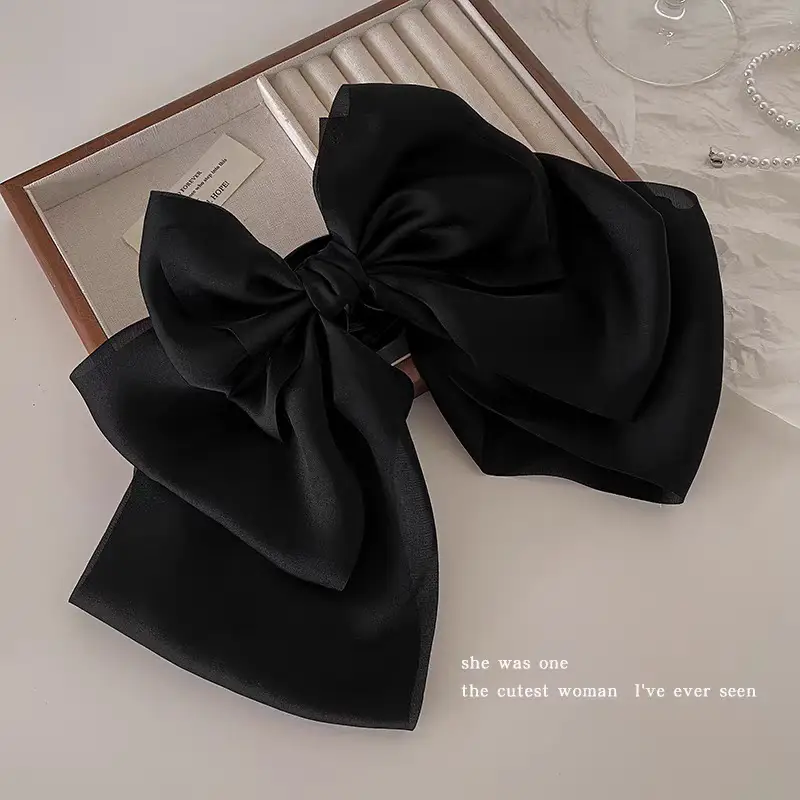 French Satin Oversized Bow Hairpin for Women — feature 10