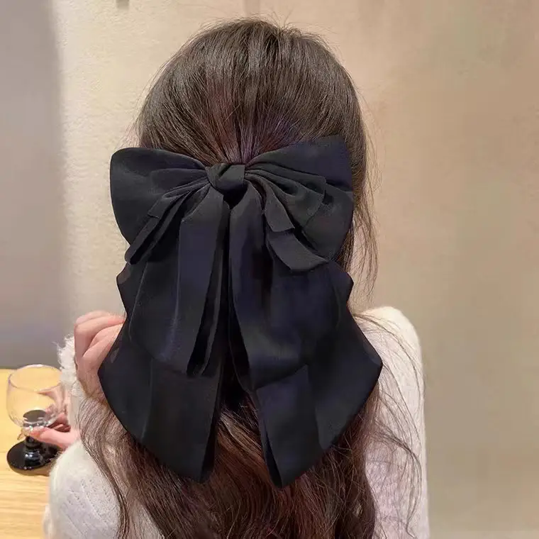 French Satin Oversized Bow Hairpin for Women — feature 11