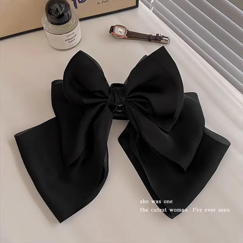French Satin Oversized Bow Hairpin for Women — feature 14