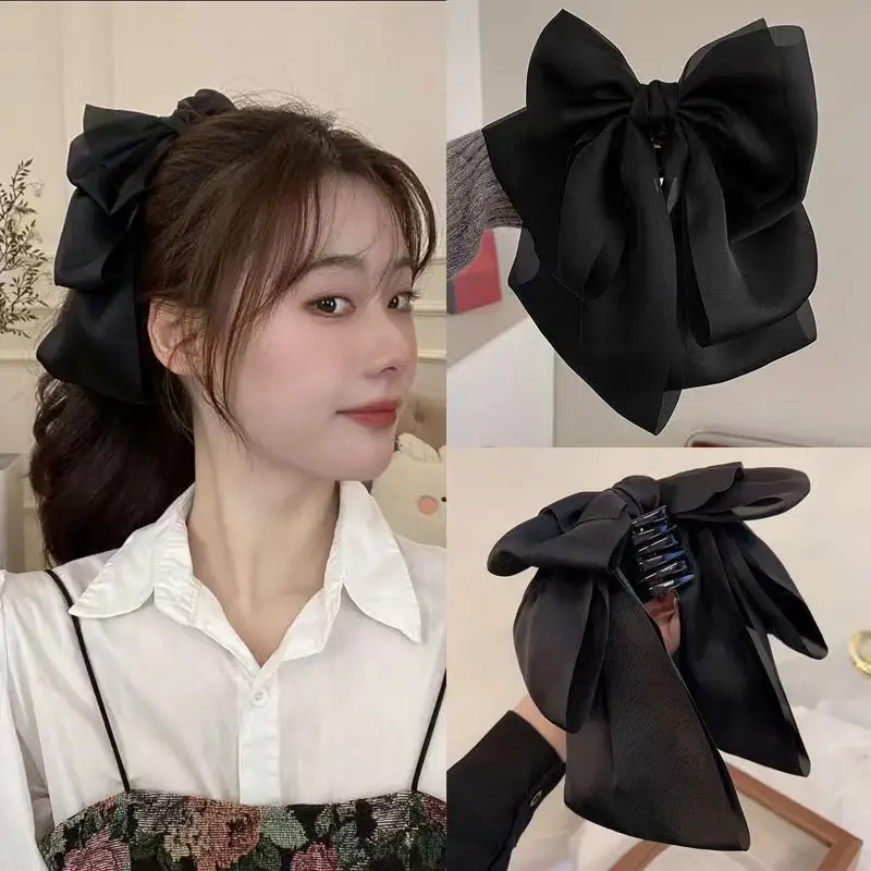 French Satin Oversized Bow Hairpin for Women — feature 4