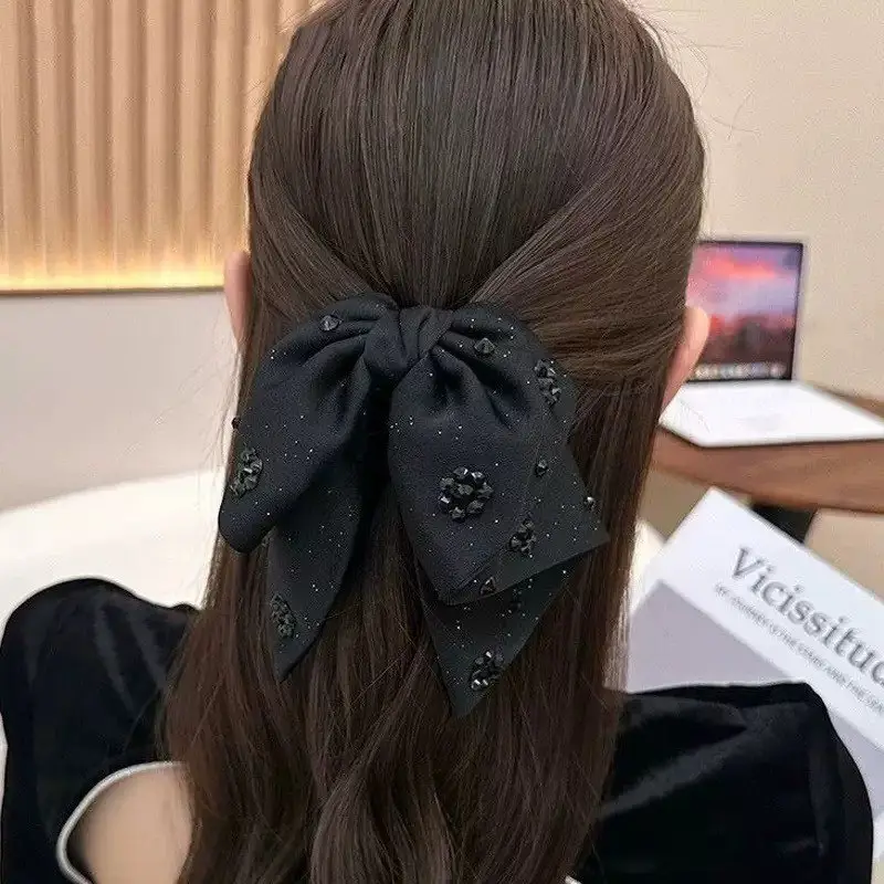 French Satin Oversized Bow Hairpin for Women - Image 2