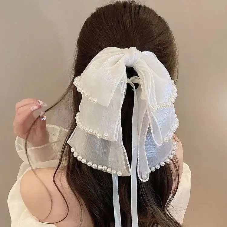 French Satin Oversized Bow Hairpin for Women - Image 11
