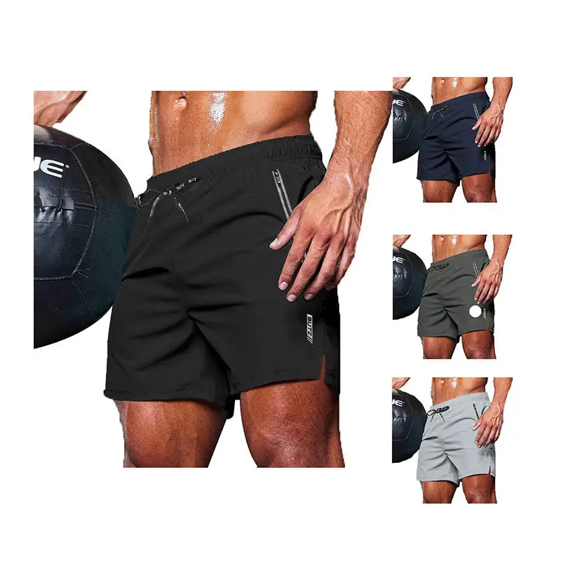 Men Grey Five Point Zip Shorts Summer Wear - Image 8