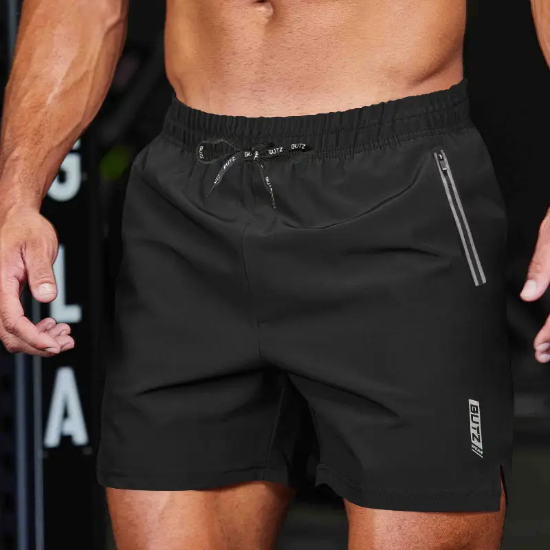 Men Grey Five Point Zip Shorts Summer Wear — feature 13