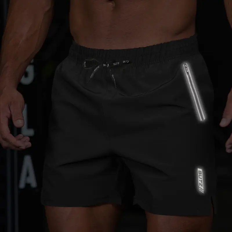 Men Grey Five Point Zip Shorts Summer Wear — feature 14